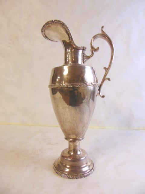VINTAGE ANTIQUE STERLING  SILVER WATER PITCHER EWER (1 of 7)
