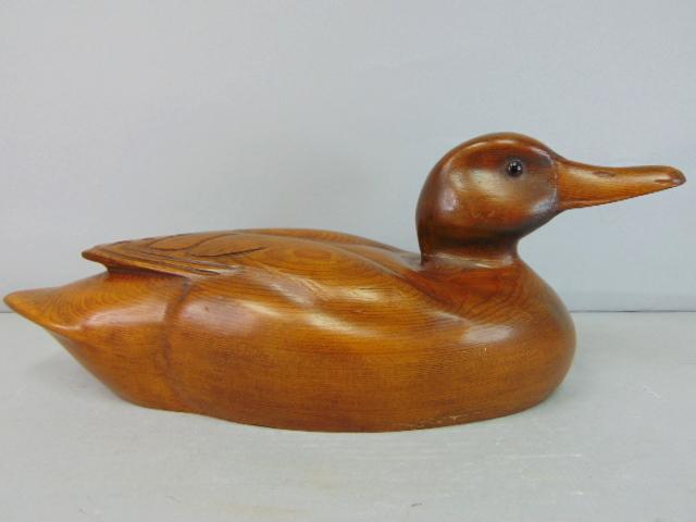 Vintage Hand Carved Duck Decoy Signed (1 of 9)
