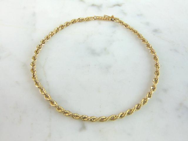 Womens Vintage Estate 14K Yellow Gold Rope Bracelet (1 of 4)