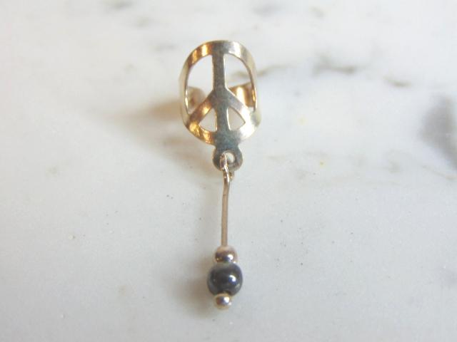 Womens Vintage Estate Sterling Silver Peace Ear Cuff (1 of 3)