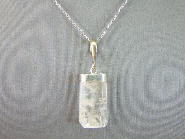 Womens Vintage Estate Sterling Silver Crystal Necklace (1 of 2)