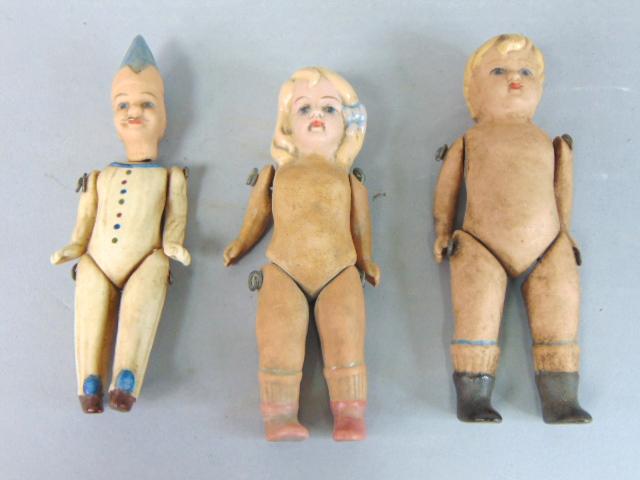 3 Vintage Antique Miniature Porcelain Dolls (1 of 5)