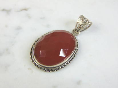 Womens Vintage Sterling Silver Victorian Style Pendant: FOR SALE IS THIS LOVELY VINTAGE ESTATE STERLING SILVER VICTORIAN STYLE PENDANT. THE PENDANT WEIGHS 12.3g, AND MEASURES 1 7/8" BY 1". NOT SURE WHAT THE CENTER STONE IS. THE PENDANT MAKES A