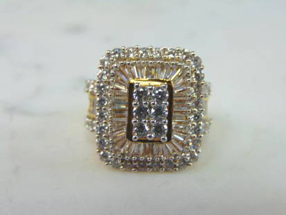 Womens Vintage Estate Gold Tone Sterling Silver CZ Ring: A WOMENS VINTAGE ESTATE GOLD TONE STERLING SILVER CZ RING THAT WEIGHS 11.2g. THE RING IS A SIZE 6.75. THIS WOULD MAKE A NICE GIFT FOR THAT SOMEONE SPECIAL. ANY OTHER QUESTIONS PLEASE DO NOT