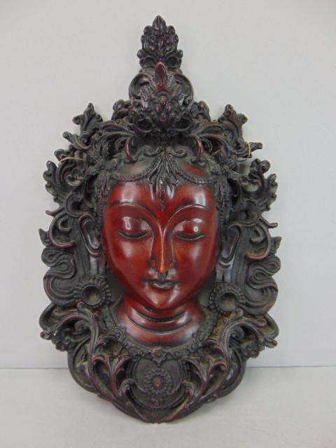 Vintage Chinese Hindu Hardwood Carved Wall Hanging Decor (1 of 6)