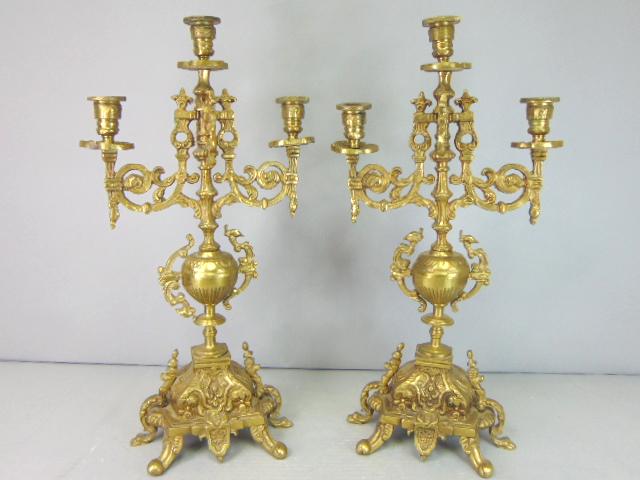 Pair of Decorative Brass Victorian Style Candelabras (1 of 6)