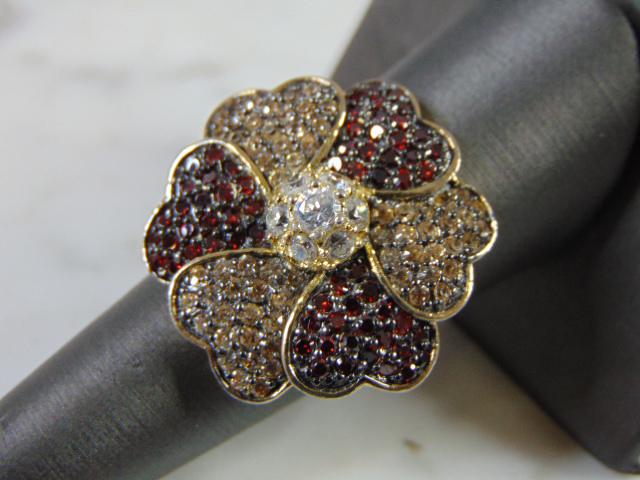 Womens Sterling Silver Fashion Rhinestone Ring (1 of 4)