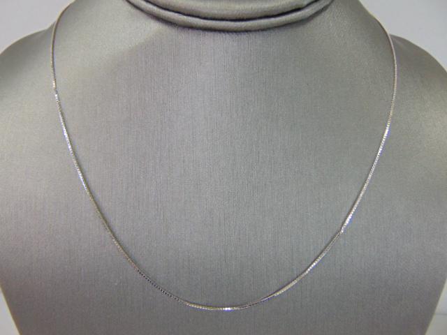 Vintage Estate 14K White Gold Fine Box Link Chain Necklace (1 of 3)