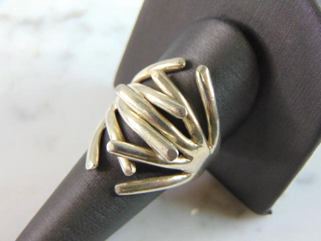 Womens Vintage Estate Sterling Silver Modernist Ring (1 of 5)