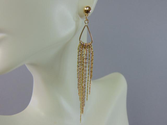Pr Womens Vintage Estate 10K Tri Gold Earrings (1 of 4)