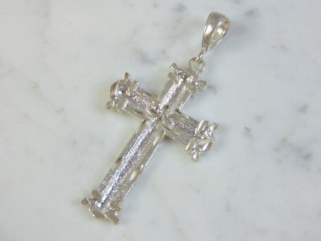 Vintage Estate Sterling Silver Religious Cross Pendant (1 of 3)