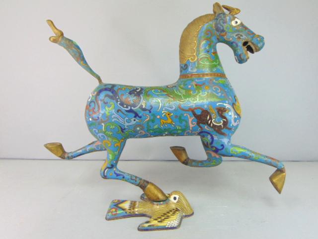 Antique Chinese Cloisonne Ming Style Horse Figure (1 of 12)