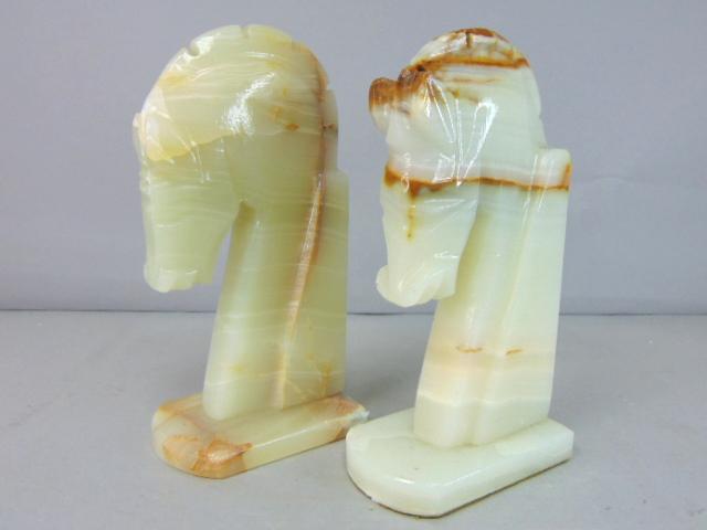 Vintage Decorative Green Onyx Horse Bookends (1 of 9)