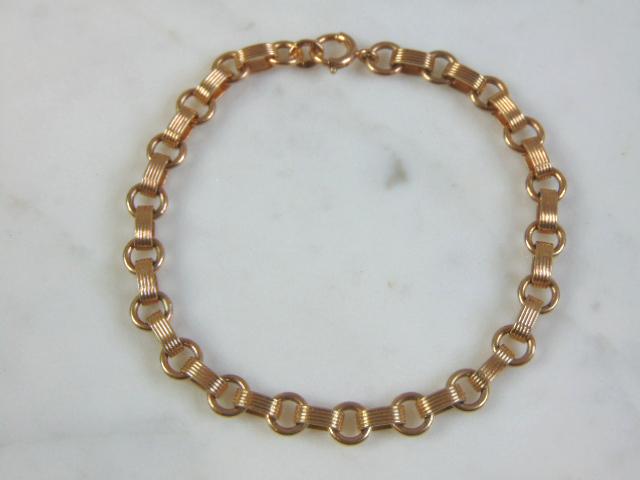Womens Vintage Estate 14K Yellow Gold Chain Bracelet (1 of 3)