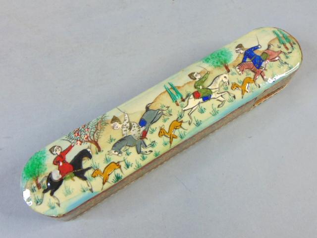Hand Painted Middle Eastern Khatam Marquetry Pencil Box (1 of 5)