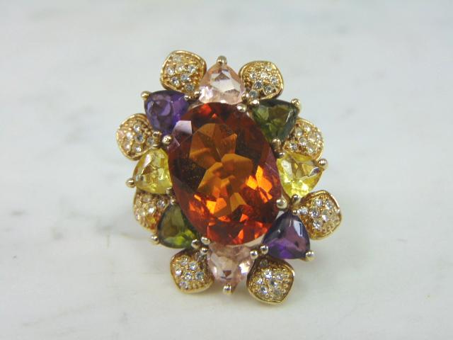 Womens Vintage Estate Sterling Silver Multi Stone Ring (1 of 3)