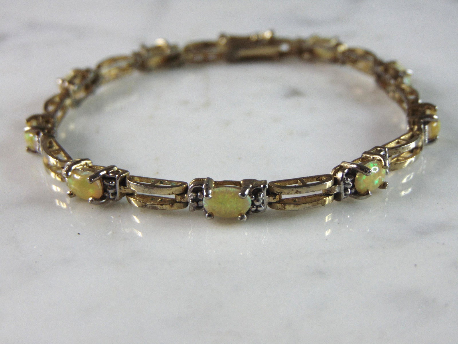 Womens Vintage Estate Sterling Silver Gold Tone Bracelet (1 of 4)