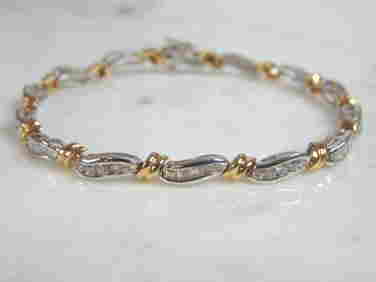 WOMENS VINTAGE 14K GOLD TENNIS BRACELET W/ DIAMONDS (1 of 3)