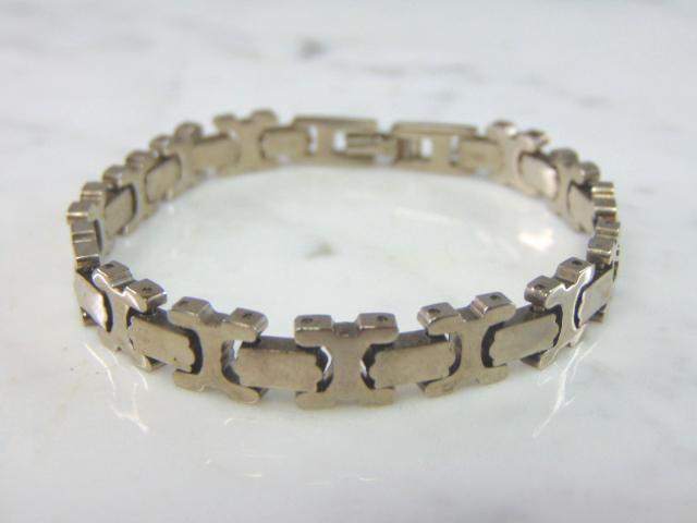Womens Vintage Sterling Silver Modernist Bracelet (1 of 4)