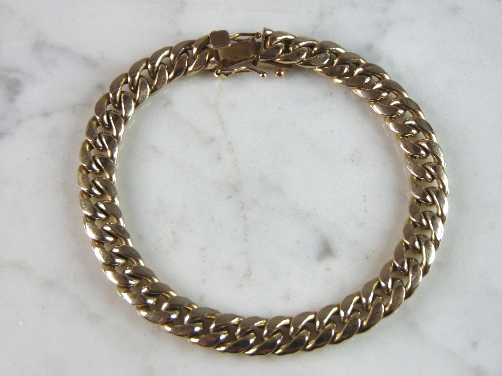 Mens Vintage Estate 10K Yellow Gold Chain Link Bracelet (1 of 3)