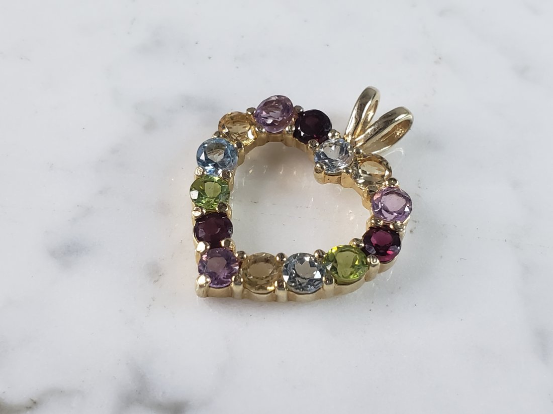 Womens Vintage Estate Sterling Silver Gold Tone Heart Pendant (1 of 3)