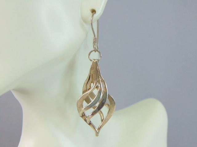 Womens Vintage Estate Sterling Silver Dangle Earrings (1 of 3)