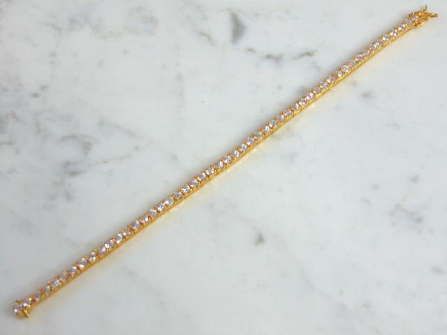 Womens Vintage Sterling Silver Gold Tone CZ Bracelet (1 of 3)