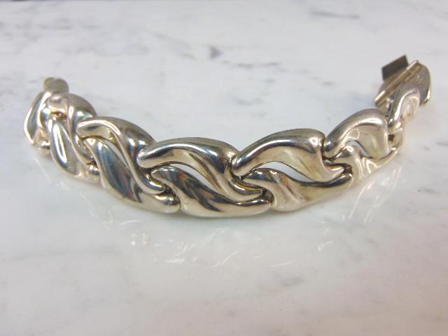 Womens Vintage Sterling Silver Modernist Bracelet (1 of 4)