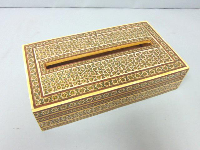 Vintage Middle Eastern Khatam Marquetry Tissue Box (1 of 6)