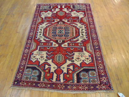Vintage Estate Decorative Handmade Caucasian Rug: A BEAUTIFUL VINTAGE ESTATE DECORATIVE HANDMADE CAUCASIAN RUG THAT MEASURES 6' 5" BY 4' 2" . RUG IS MADE FROM 100% WOOL. NSHIPPING AND HANDLING IS $60 WITHIN THE CONTINENTAL U.S., ALL OUR STATES AND CO
