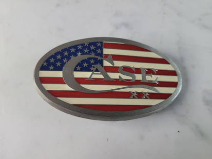 Collectible Case XX Knife Pewter American Flag Belt Buckle: A COLLECTIBLE CASE XX AMERICAN FLAG BELT BUCKLE THAT IS MADE OF PEWETER. BUCKLE MEASURES 3" BY 1 3/4". COMES WITH THE ORIGINAL TIN BOX. SORRY NO KNIFE IF THERE ARE ANY QUESTIONS PLEASE FEEL FREE TO AS