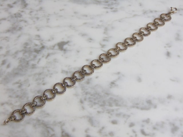 Womens Vintage Estate Sterling Silver Link Bracelet (1 of 3)