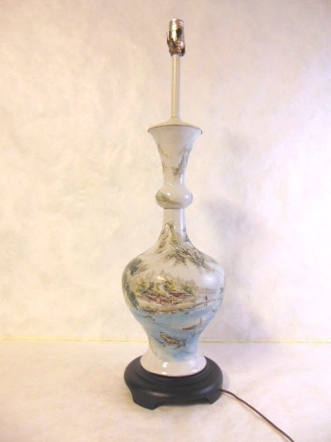 Vintage Antique Hand Painted Chinese Porcelain Lamp (1 of 7)