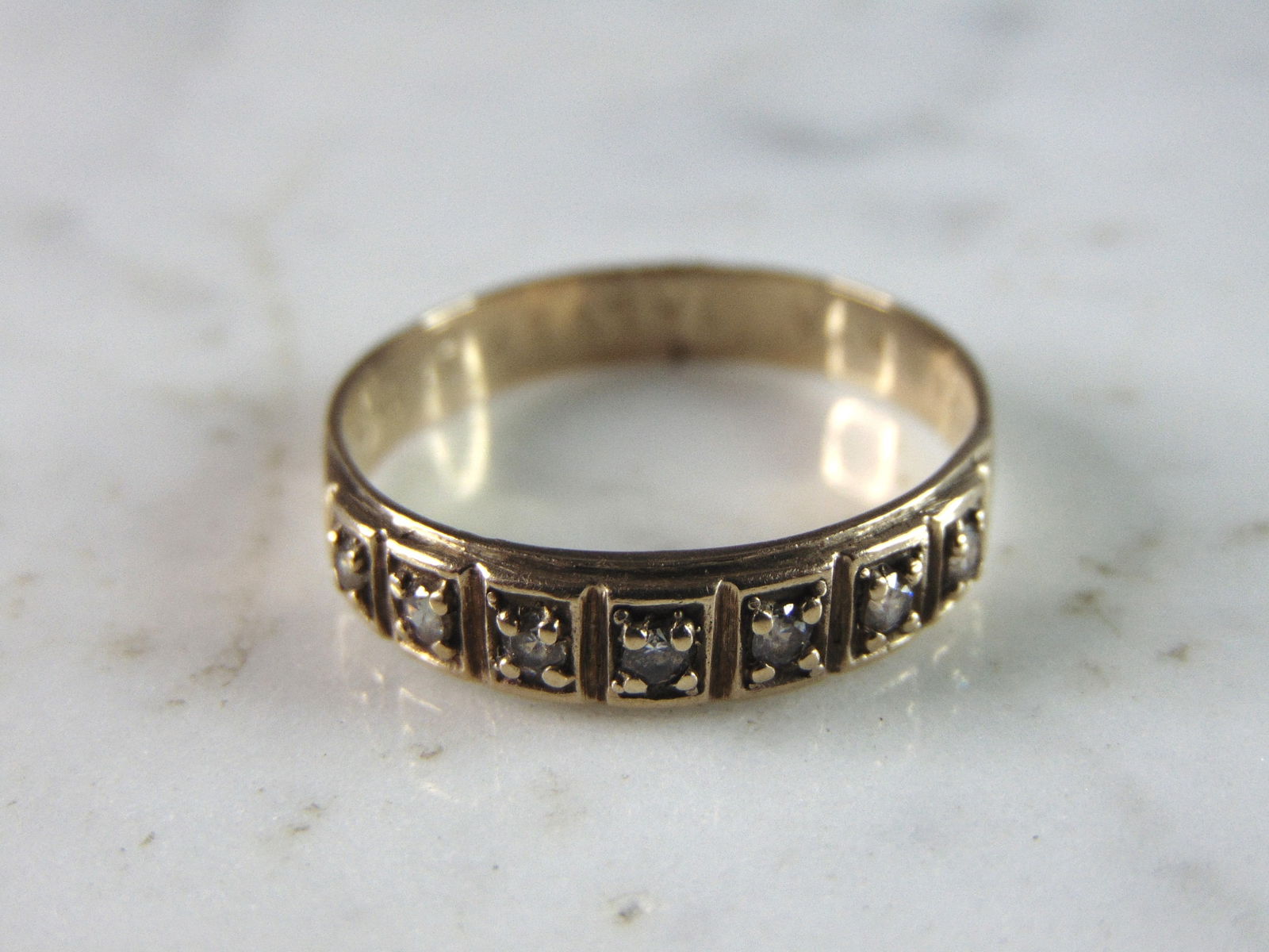 Mens Vintage Estate 14k Yellow Gold Modernist Ring (1 of 4)
