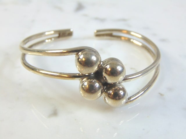 Womens Vintage Sterling Silver Modernist Cuff Bracelet (1 of 3)