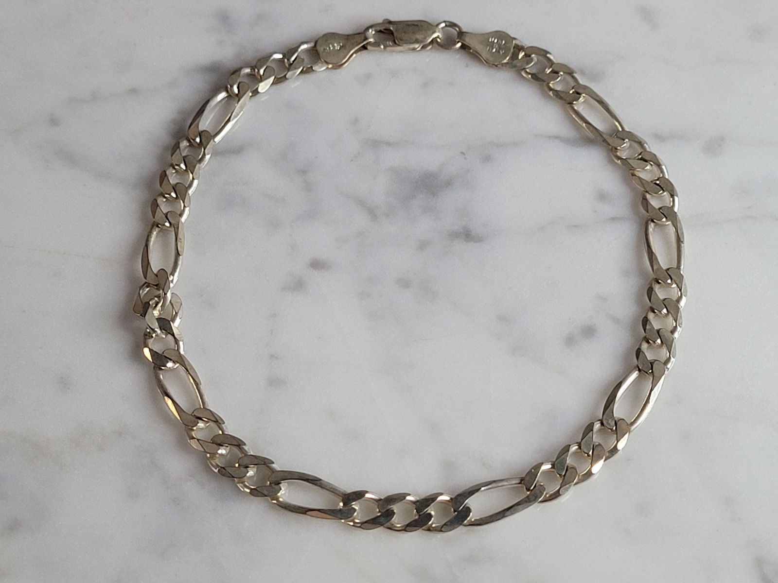 Womens Mens Vintage Estate Sterling Silver Italian Chain Link Bracelet (1 of 3)
