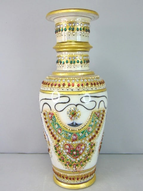 Decorative Hand Painted Natural Marble Vase (1 of 7)