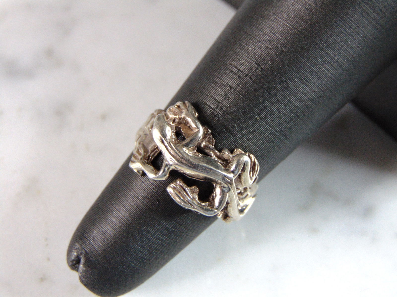 Womens Vintage Estate Sterling Silver Lizard Ring (1 of 5)