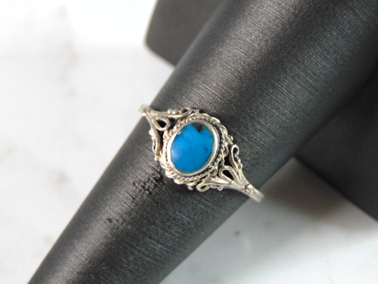 Womens Vintage Estate Sterling Silver Modernist Ring (1 of 5)