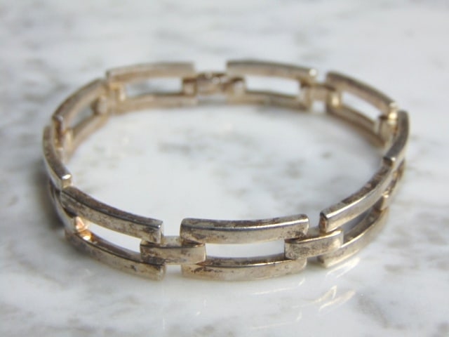 Womens Vintage Estate Sterling Silver Bracelet (1 of 3)
