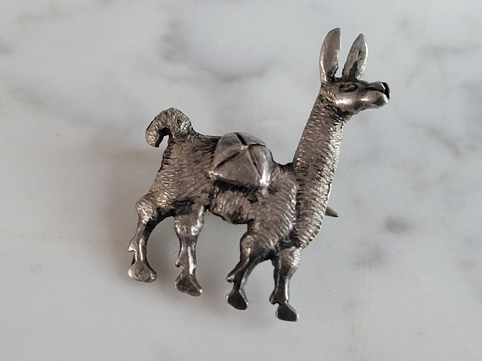Womens Vintage Estate Sterling Silver Llama Brooch Pin (1 of 3)
