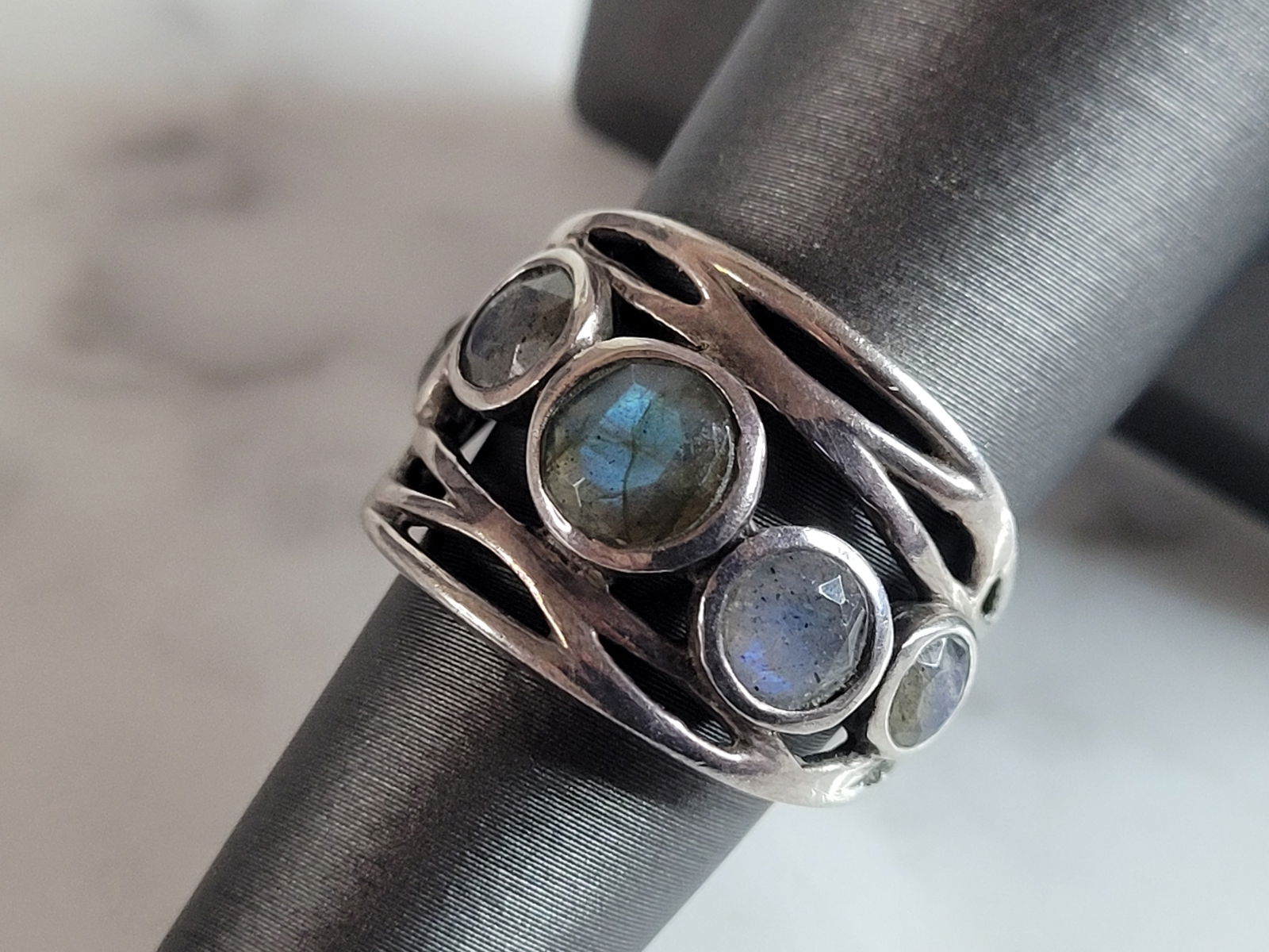 Womens Vintage Estate Sterling Silver Modernist Ring (1 of 5)