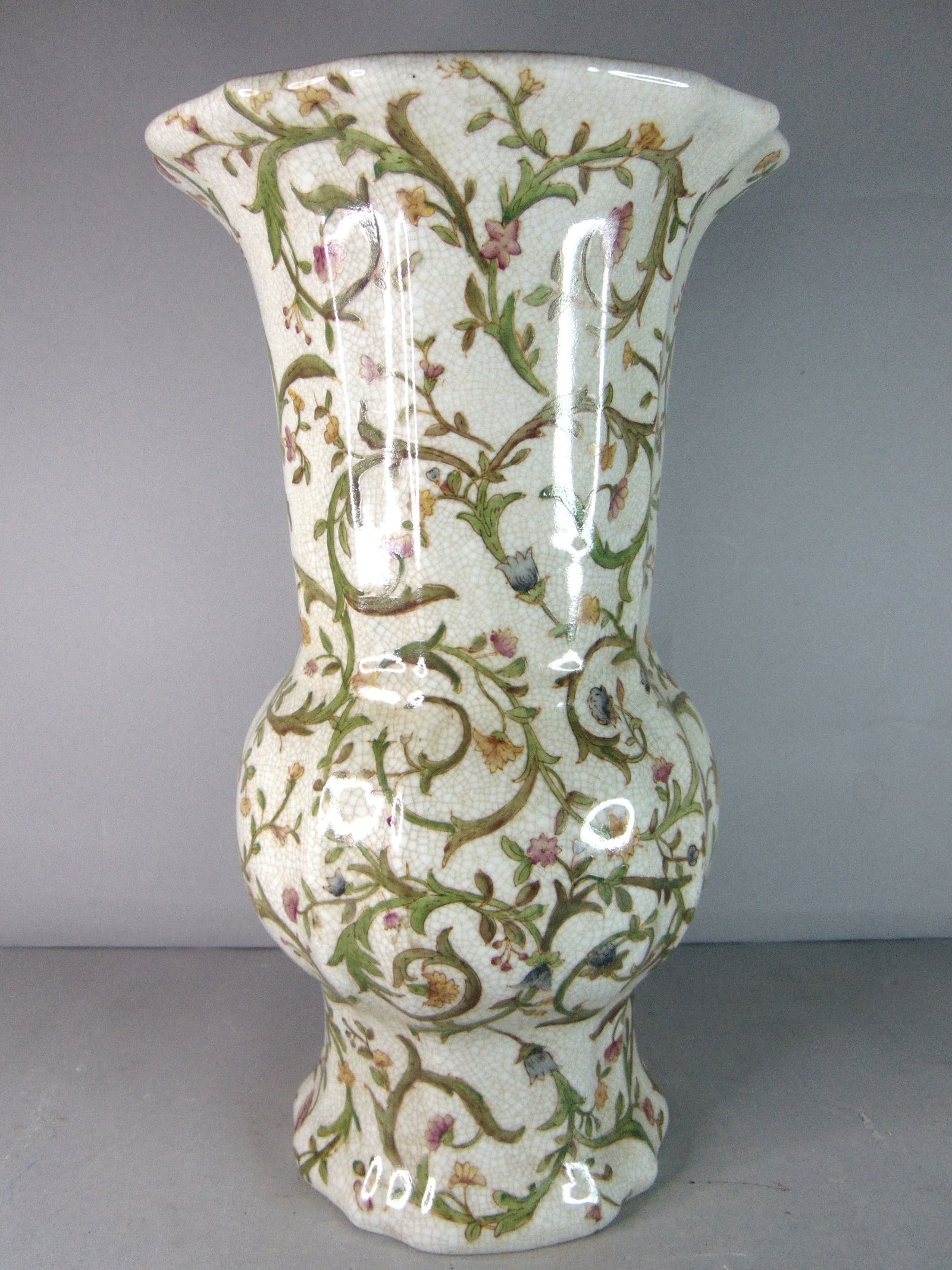 FLORAL VICTORIAN ART NOUVEAU PORCELAIN VASE (1 of 3)