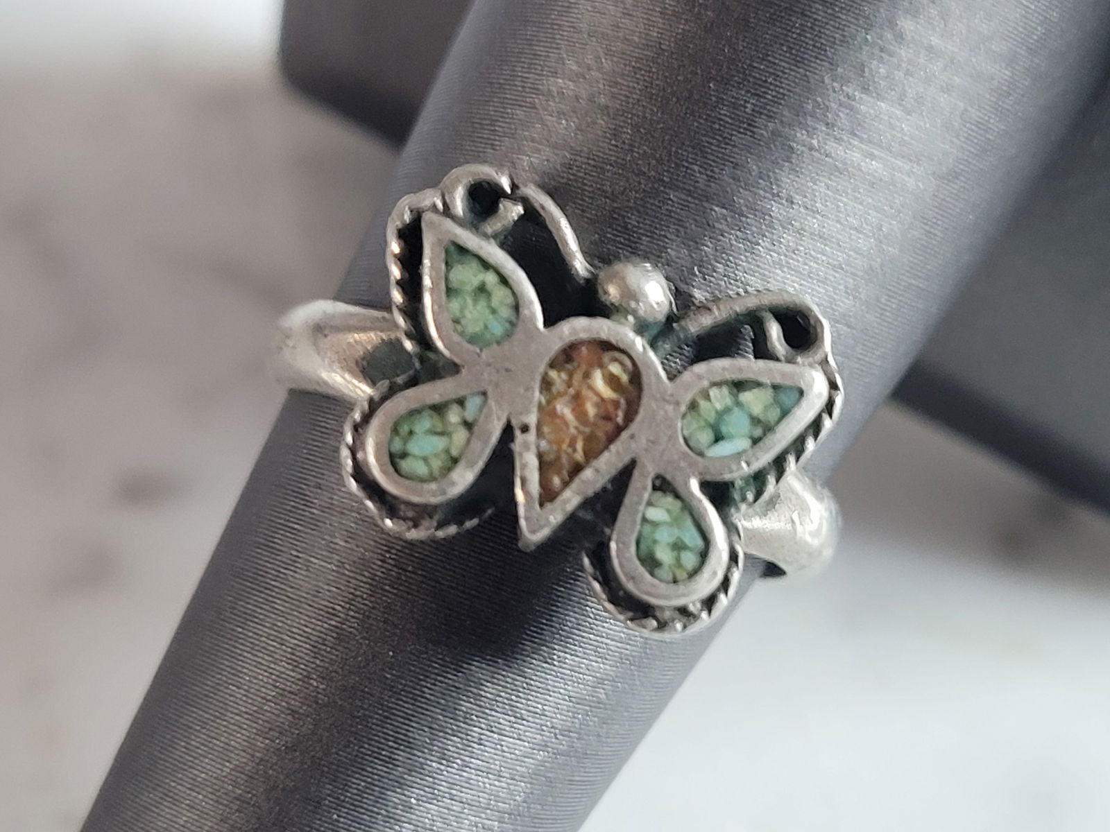 Womens Vintage Estate Sterling Silver Southwestern Butterfly Ring (1 of 5)