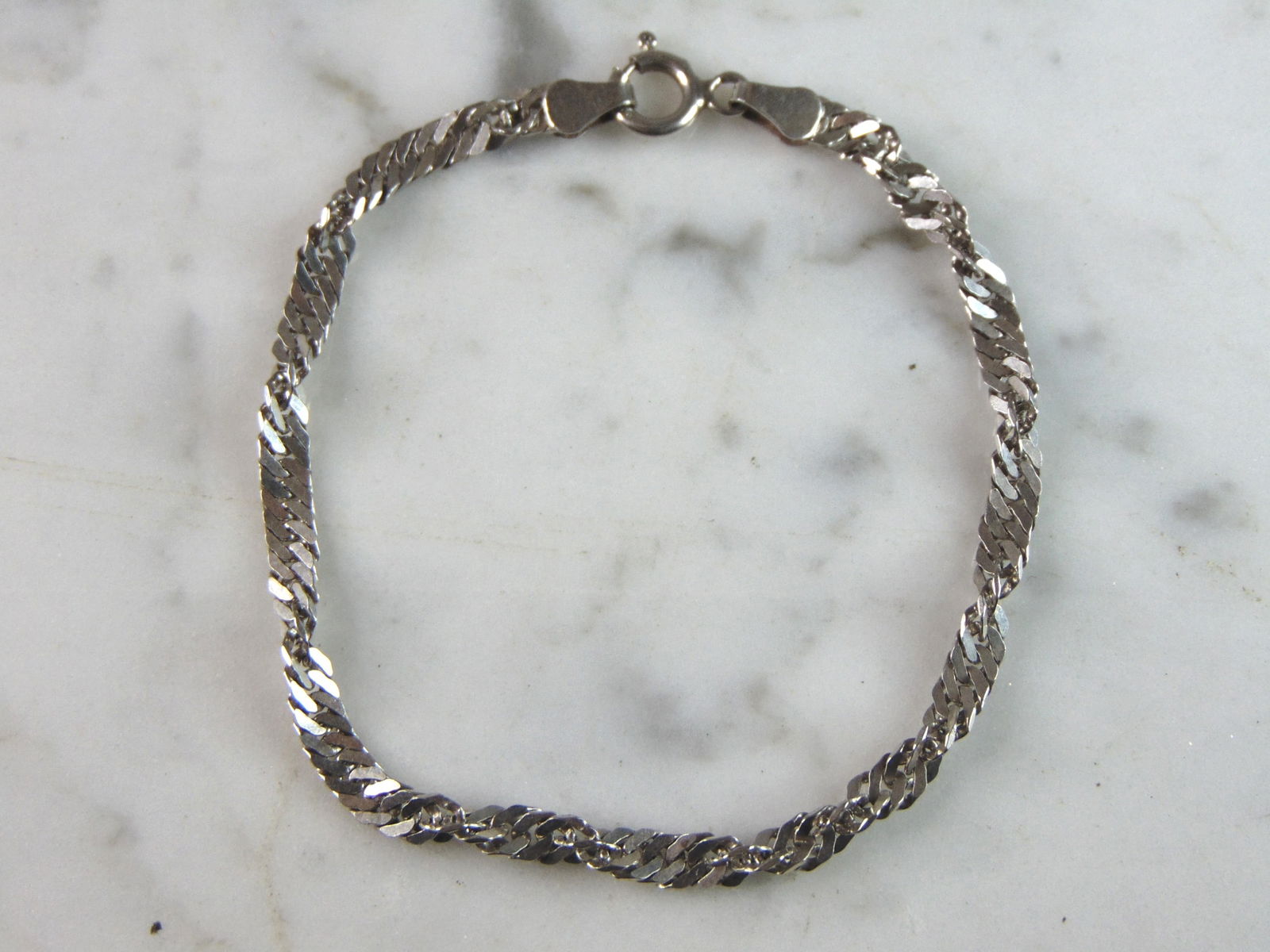 Womens Vintage Estate Sterling Silver Italian Link Bracelet (1 of 3)