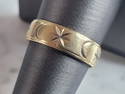 Mens Vintage Estate 14K Gold Moon Stars Wedding Band Ring