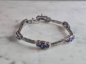 Womens Vintage Estate Sterling Silver Tanzanite Bracelet