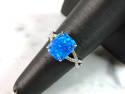 Womens Sterling Silver Modernist Opal Ring