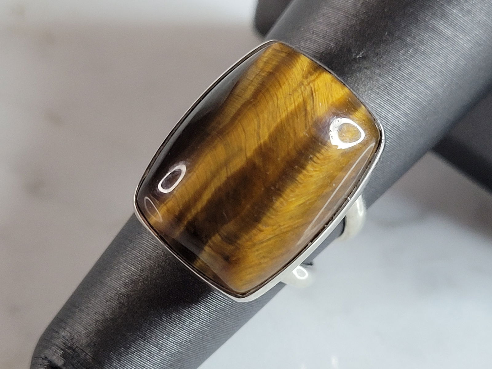 Womens Vintage Estate Sterling Silver Tigers Eye Ring (1 of 5)