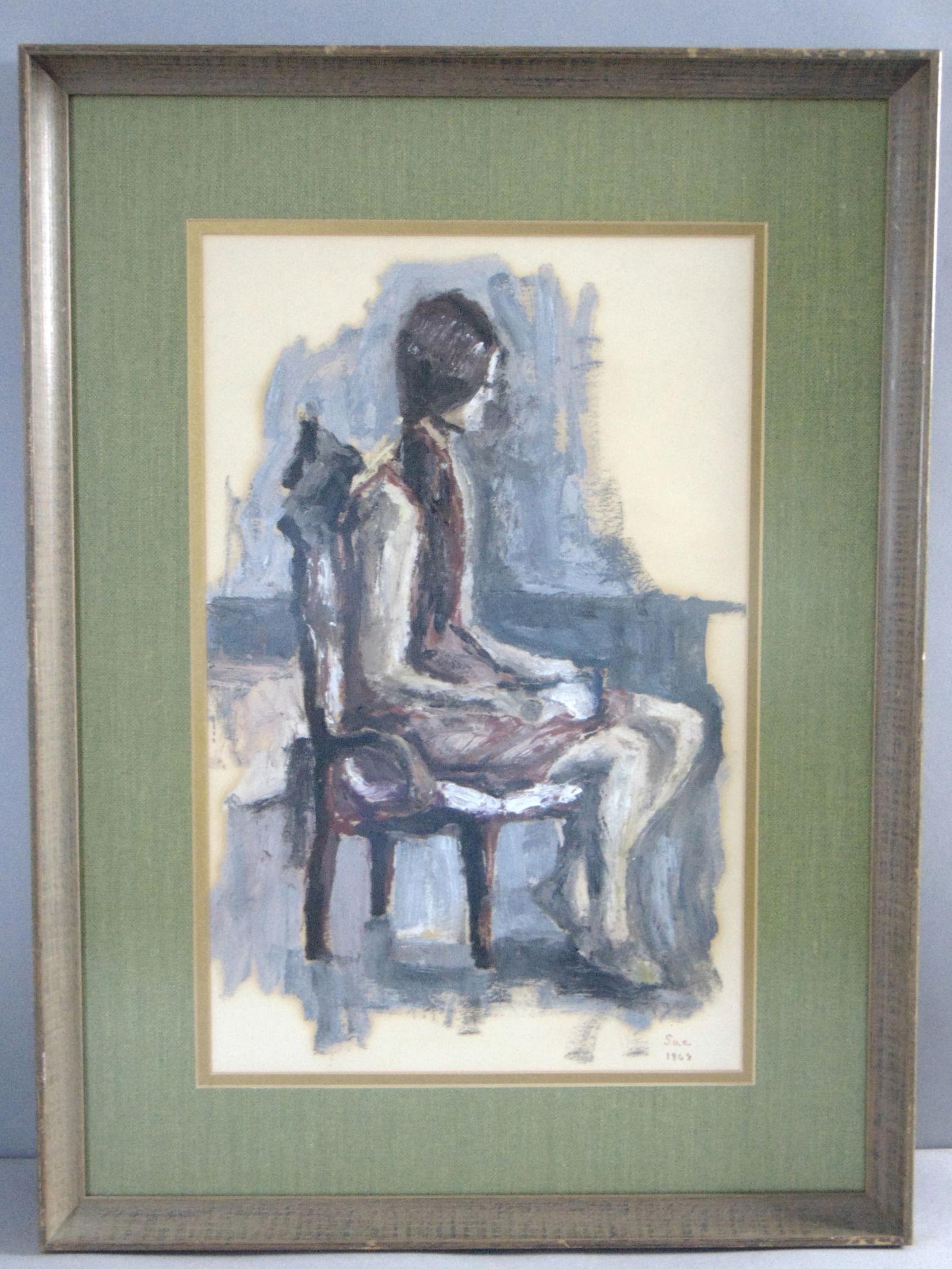 Vintage Estate Artist Signed & Dated Framed Oil Painting (1 of 8)
